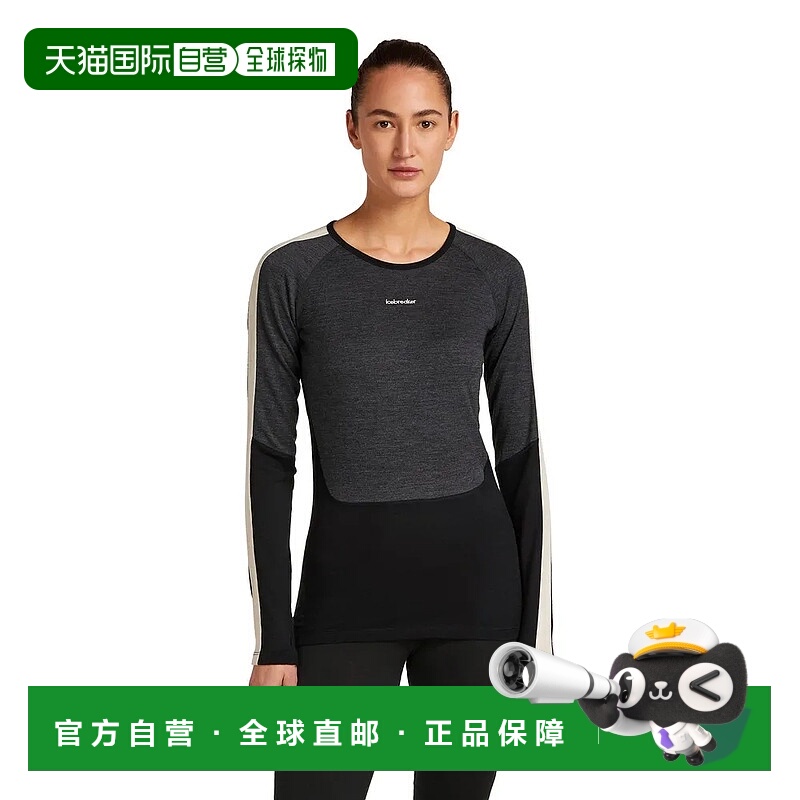 ICEBREAKER 美利奴羊毛200 绿洲+ Crewe 长袖保暖底层衣 女士