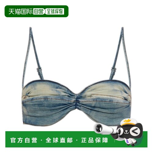 DIESEL 女士背心吊带 A163080ABDD01 SS2025 蓝色 牛仔吊带上衣