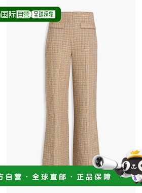 1h可退 潮奢 Sandro 女士 金属感花呢阔腿裤 SFPPA01563CAMEL