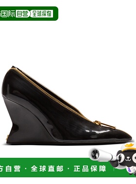 BALMAIN 女士高跟鞋 FN0UA175LPAT0PA AW2025 黑色 Zip Wedge 漆