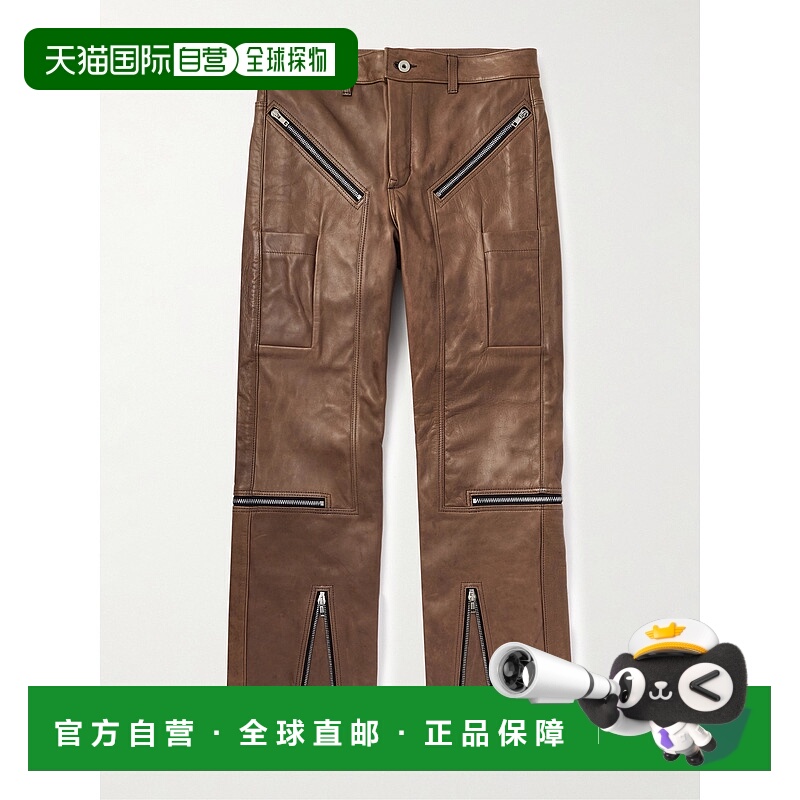1h可退 潮奢 rick owens 瑞克 欧文斯 男士 修身皮革裤子 RR02E13