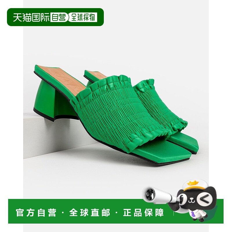 1h可退 GANNI 女士凉鞋 S2013801 SS2023 绿色 徽标高跟凉鞋,女鞋,时装凉鞋,淘宝优惠券,粉丝福利购,淘宝优惠卷