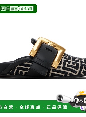 1h可退 潮奢 Balmain 巴尔曼 女士 黑色 & 驼色 Anthem 穆勒鞋 FN