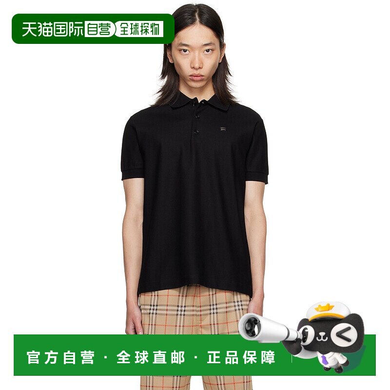 1h可退 潮奢 Burberry 巴宝莉 男士 黑色 Metal EKD Cotton Polo