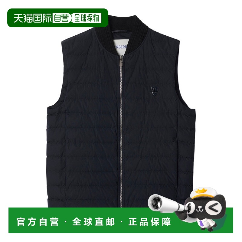 1h可退 BURBERRY 男士马甲 81009231 SS2025 黑色新款针织