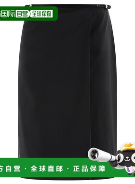 GIVENCHY 女士半身裙 BW40TR14L1001 SS2024 黑色 Voyou裹身半身