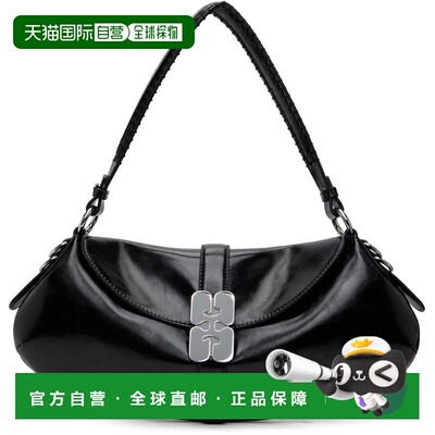 1h可退 潮奢 GANNI 甘尼 女士 黑色 Kat Baguette 单肩包 B207006
