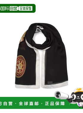 1h可退 MOSCHINO 女士围巾 03594M2057003 SS2021 黑色 泰迪熊印