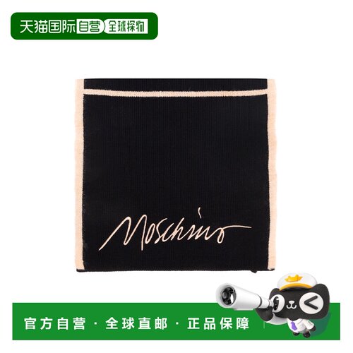 MOSCHINO 毛巾沙滩巾 30843M3351016 AW2025 黑色 Wool scarf wit