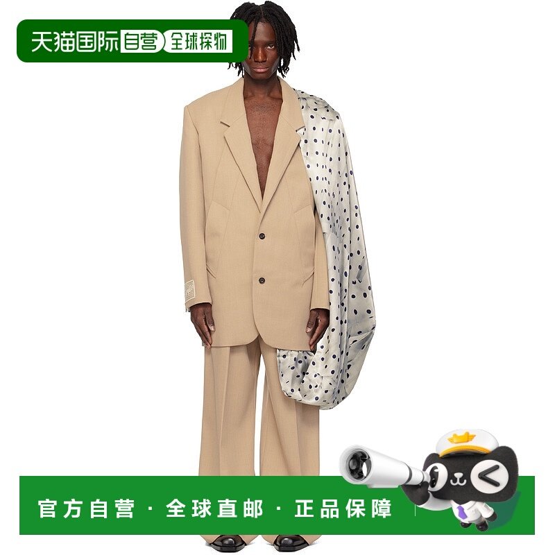 1h可退 潮奢 EGONLAB. 男士 驼色 Cape 西装外套 SS25BL004