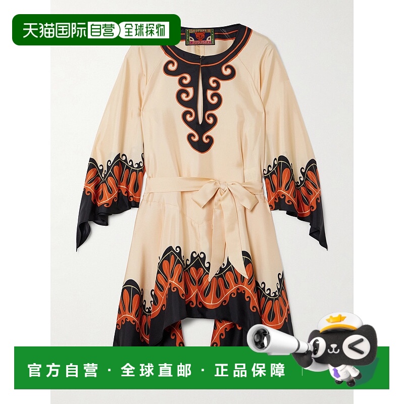 1h可退 潮奢 La Doublej 女士 + MOTHER Malibu 束带印花真丝迷你