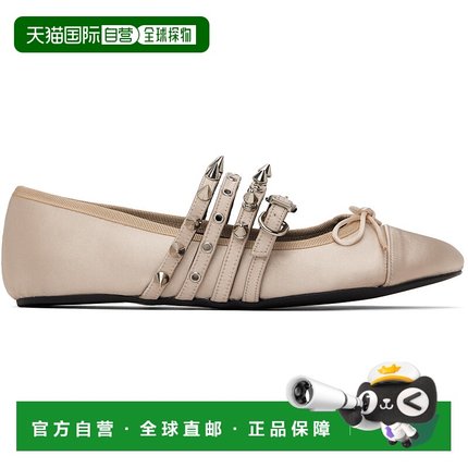 1h可退 潮奢 Abra 女士 米色铆钉芭蕾鞋 SSB05 pink粉色 舒适时尚