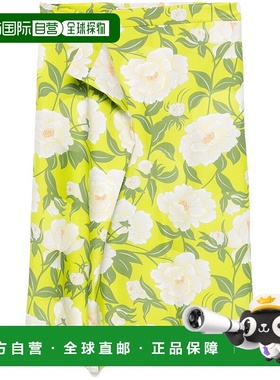 KENZO 女士半身裙 FF52JU3149JO45 SS2025 绿色 PEONIES中长半身