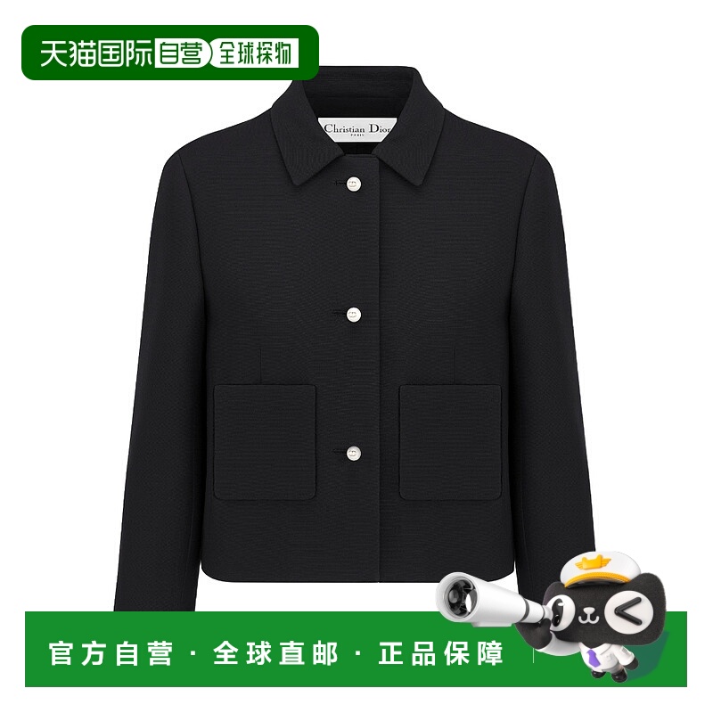 1h可退 DIOR 女士西服 351V34A1166X9000 AW2023 黑色 短款休闲夹