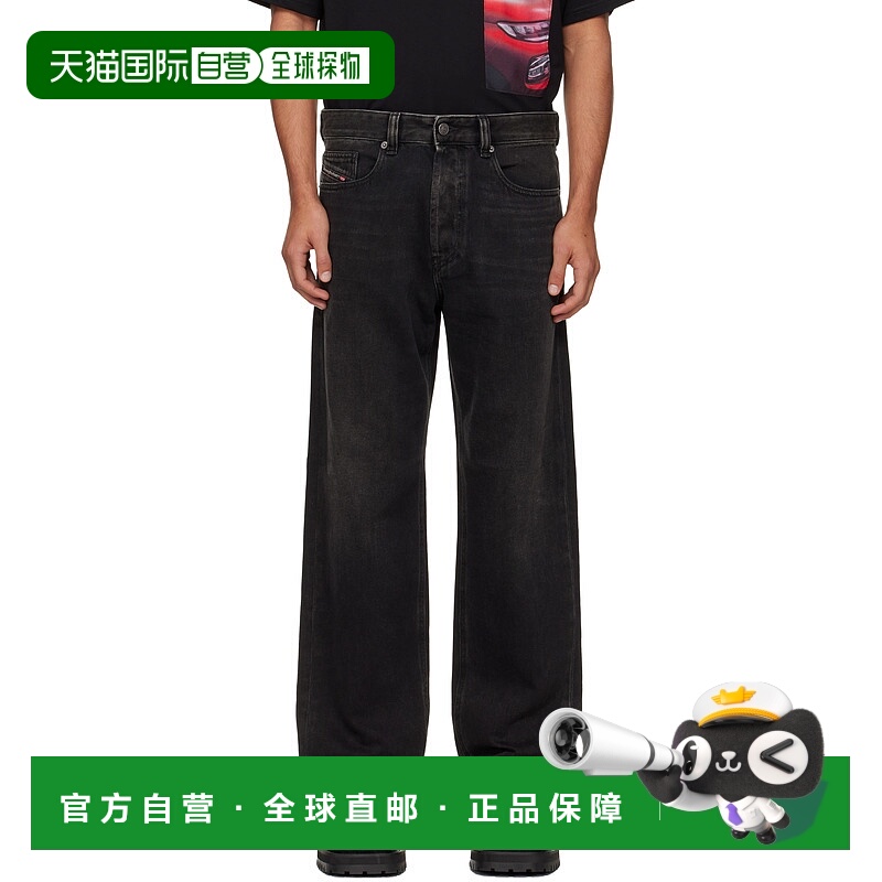 1h可退 潮奢 Diesel 迪赛 男士 黑色 2024 Regular D-Macs 牛仔裤