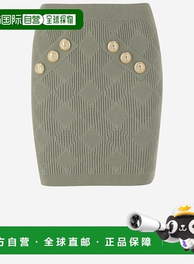 BALMAIN 女士半身裙 DF0LB196KH607CO SS2025 绿色