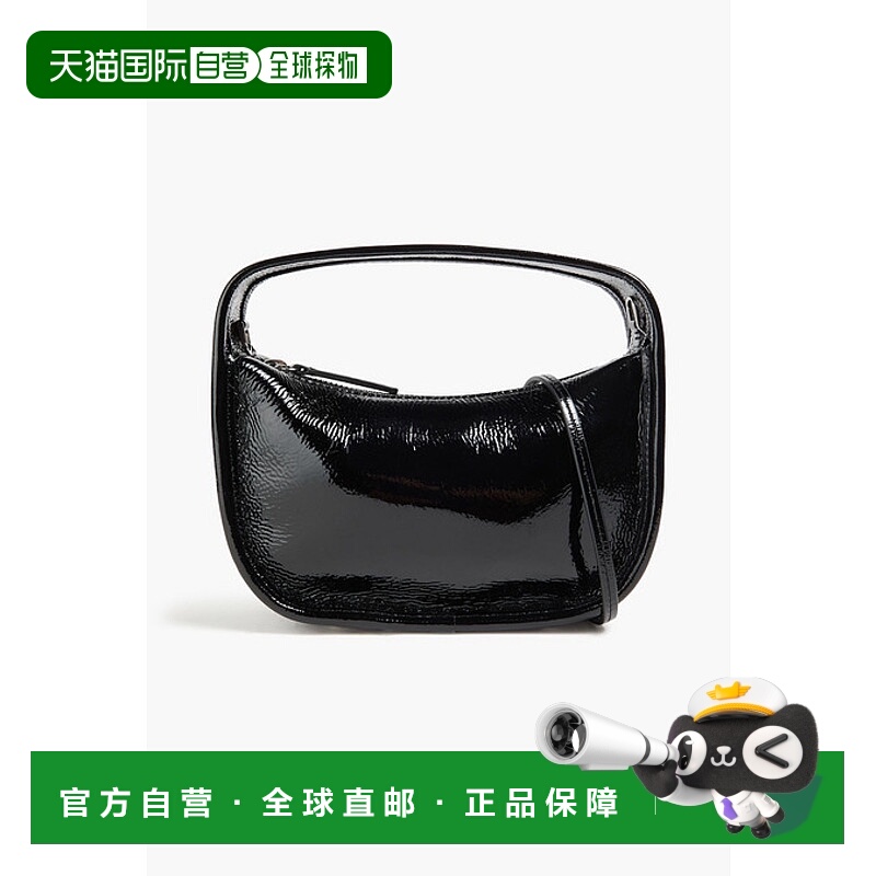 1h可退 潮奢 Staud 女士 Venice 褶皱漆皮手提包 4949969BLK