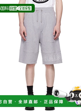 BALMAIN 男士短裤 AH1OA110BC22YDU SS2023 灰色 Logo embossed c