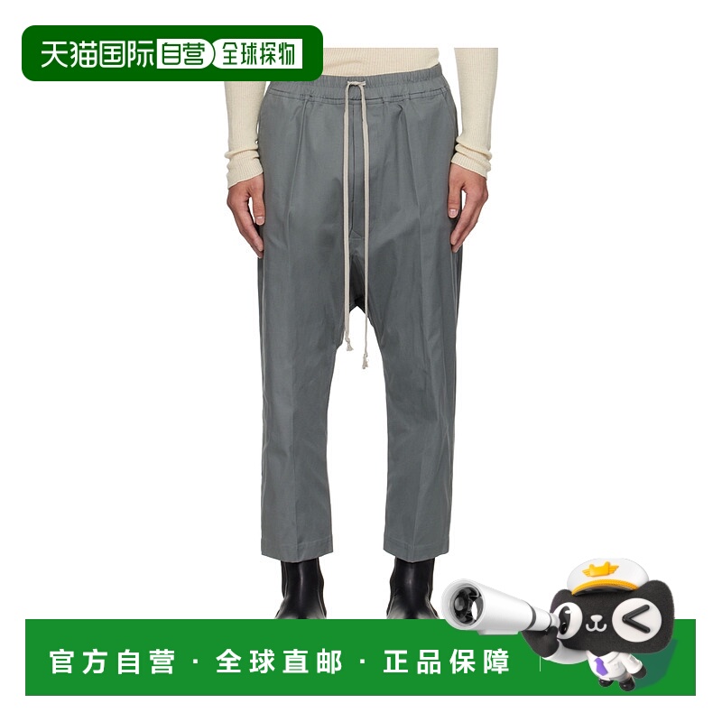 1h可退 RICK OWENS 男士休闲裤 RU02E1381TE06 AW2025 灰色