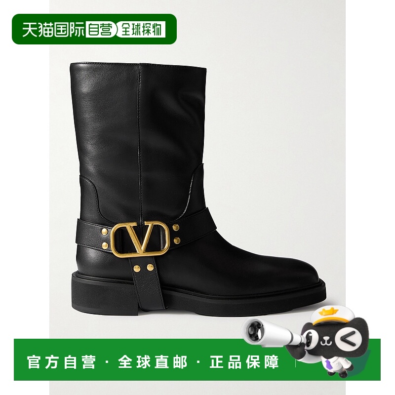 1h可退 潮奢 Valentino 华伦天奴 女士 VLogo 飾牌方頭靴 5W2S0JK