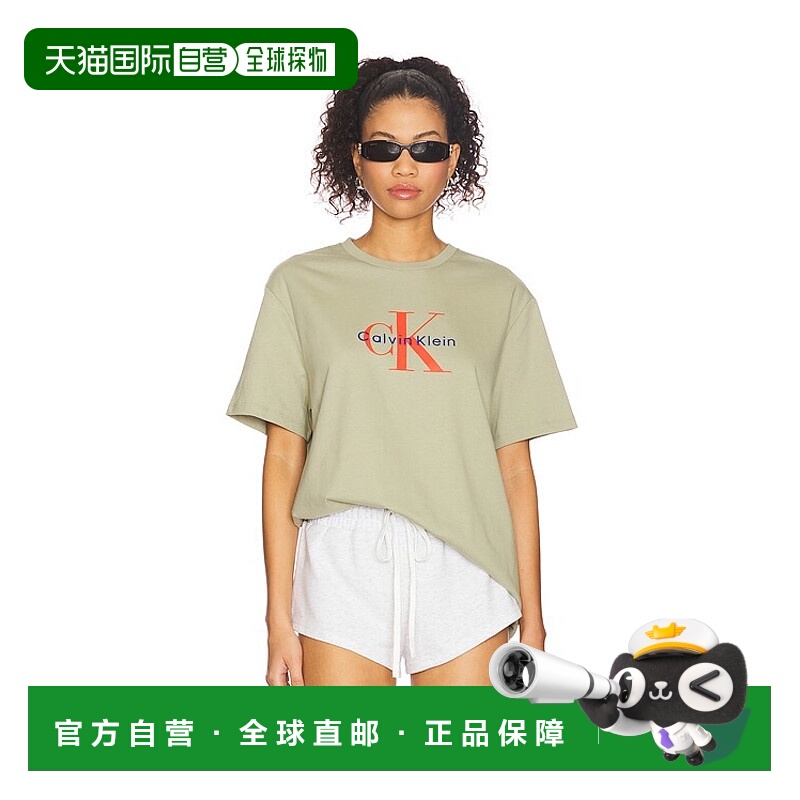 1h可退 潮奢 Calvin Klein 卡尔文 克莱恩 女士 Monologo T恤 4RB