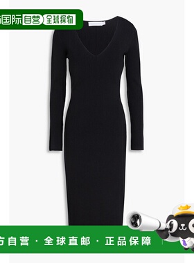 1h可退 潮奢 Simkhai 女士 罗纹针织中长连衣裙 JS1016KBLACK