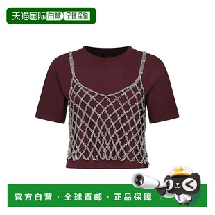 AW2025 红色 Cotton PINKO 105145A2LTYI0 Cropped Shi 女士T恤