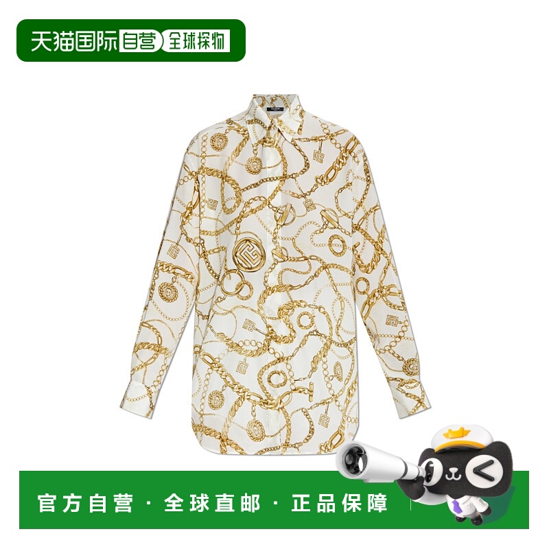 1h可退 BALMAIN 女士衬衫 FF1HS435SF00GAD AW2025 花色 Ls Shirt