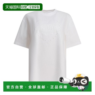 AW2024 T4033151 白色 Rhinestone Embroider GANNI Logo 女士T恤