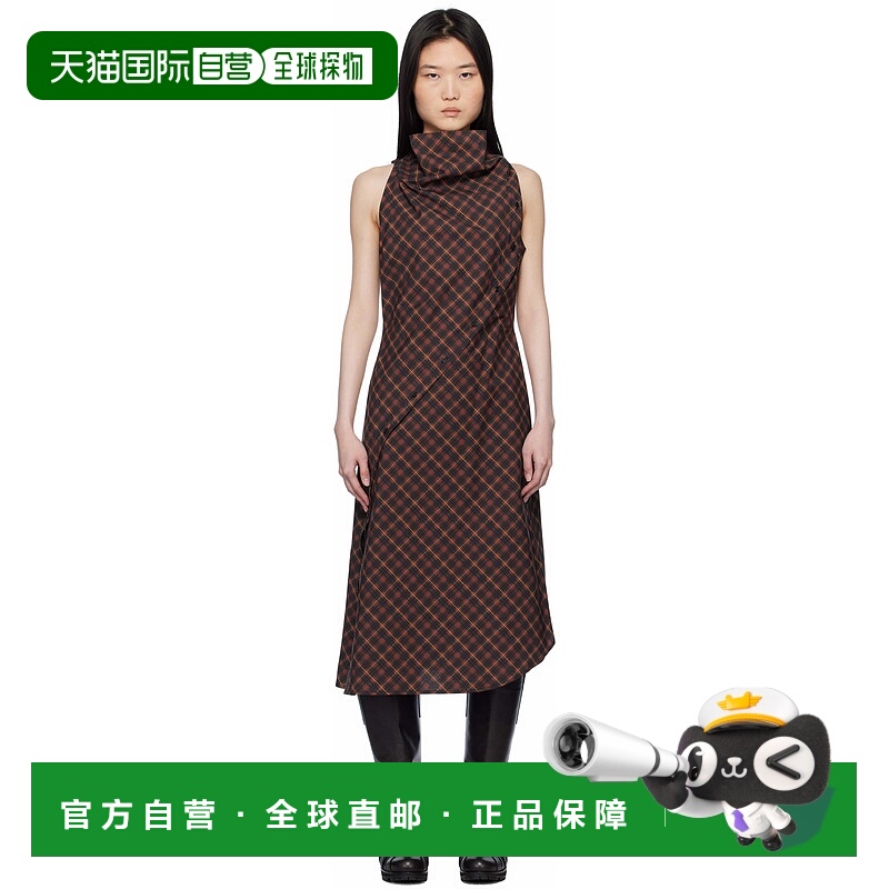 1h可退 潮奢 Pushbutton 女士 红色 Halter Sleeveless 连衣裙 PB