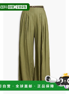 1h可退 潮奢 ZIMMERMANN 女士 Wylie 束带亚麻阔腿裤 1716PRS251