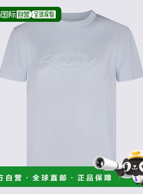 GIVENCHY 女士T恤 BW70ASGYPV453 SS2025 蓝色 Powder blue cotto