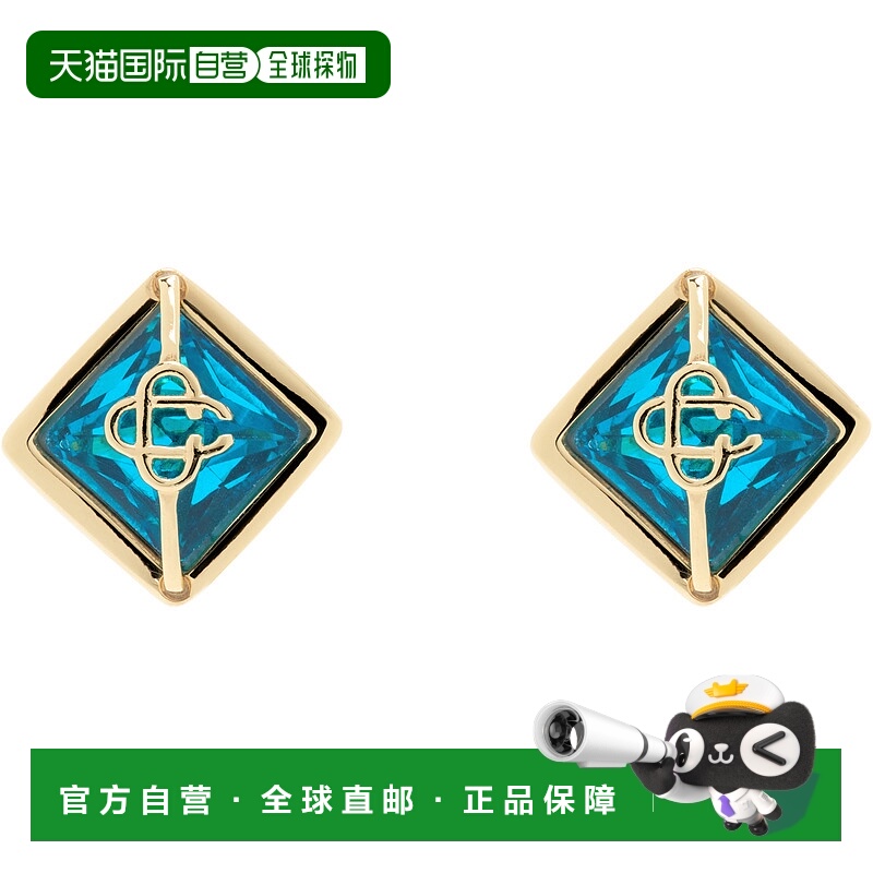 1h可退 潮奢 Casablanca 女士 金色 & 蓝色 Crystal Monogram 耳