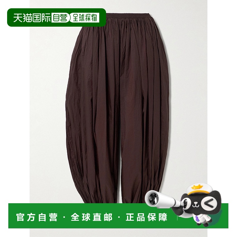 1h可退 潮奢 Alaia 女士 褶裥雪纺锥形长裤 AA9P1227X074B休闲裤