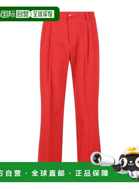 VALENTINO 男士休闲裤 VRBN30AWU1R0 AW2025 红色 腰带环休闲裤