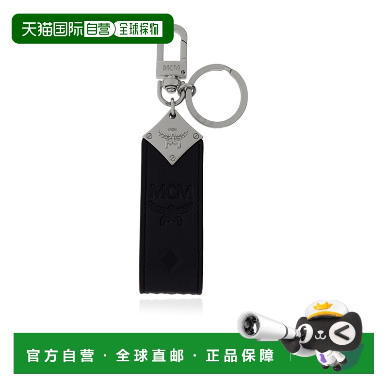 1h可退 MCM 男士钥匙扣 MXZFSTA08VC AW2024 黑色 皮革钥匙扣