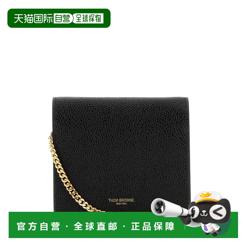 1h可退 潮奢 Thom Browne 汤姆 布朗 女士 黑色皮革卡套 FAW103A9