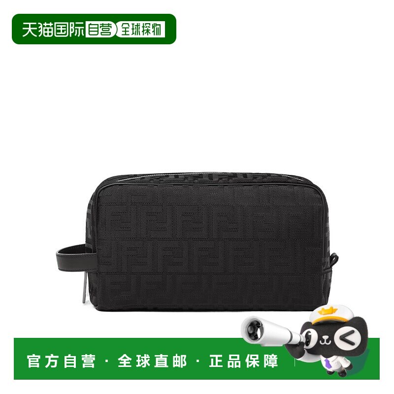 FENDI 男士化妆包 7N0141AVC6F1USQ SS2026 黑色 FF中号洗漱包