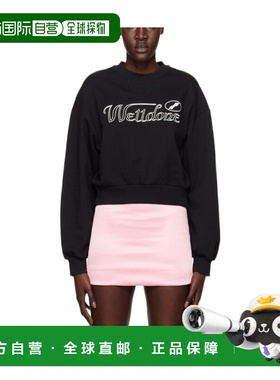 WE11DONE 女士针织毛衣 WDTS322860WBK AW2022 黑色 短款套头卫衣