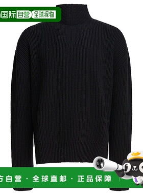 RICK OWENS 男士针织毛衣 AW2025 RU02E1645KWV09 高领黑色长袖