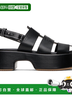 1h可退 潮奢 J.W. Anderson 女士 黑色 Stripe Platform 凉鞋 SN0