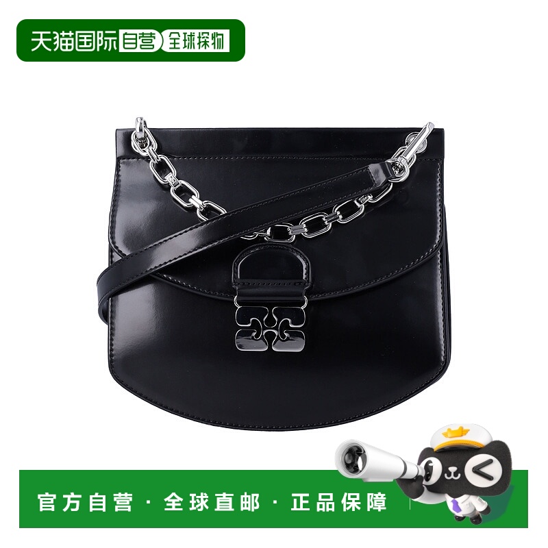 1h可退 GANNI 女士斜挎包 A69105924099 AW2025 黑色 Apo G cross
