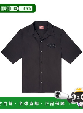DIESEL 男士POLO衫 A196790PCAL9XX AW2025 黑色 椭圆形 D 字样衬