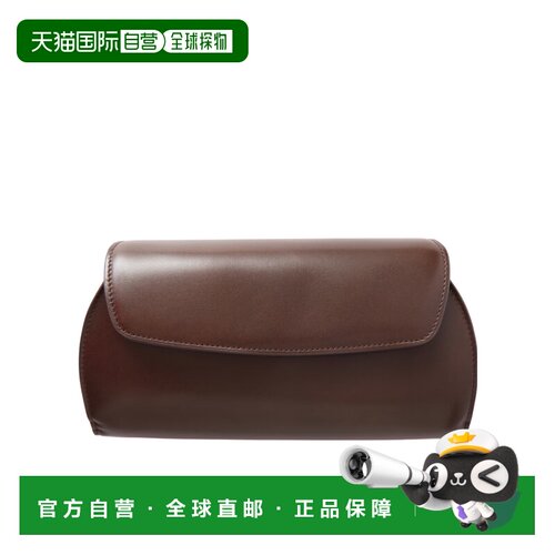 THE ROW 女士单肩包 W1915L634DBAS AW2025 棕色 弧形皮革手拿包