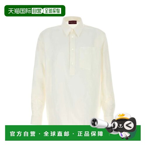 GUCCI 男士衬衫 833862Z7ARF9011 AW2025 白色 Wh【付后1h可退】