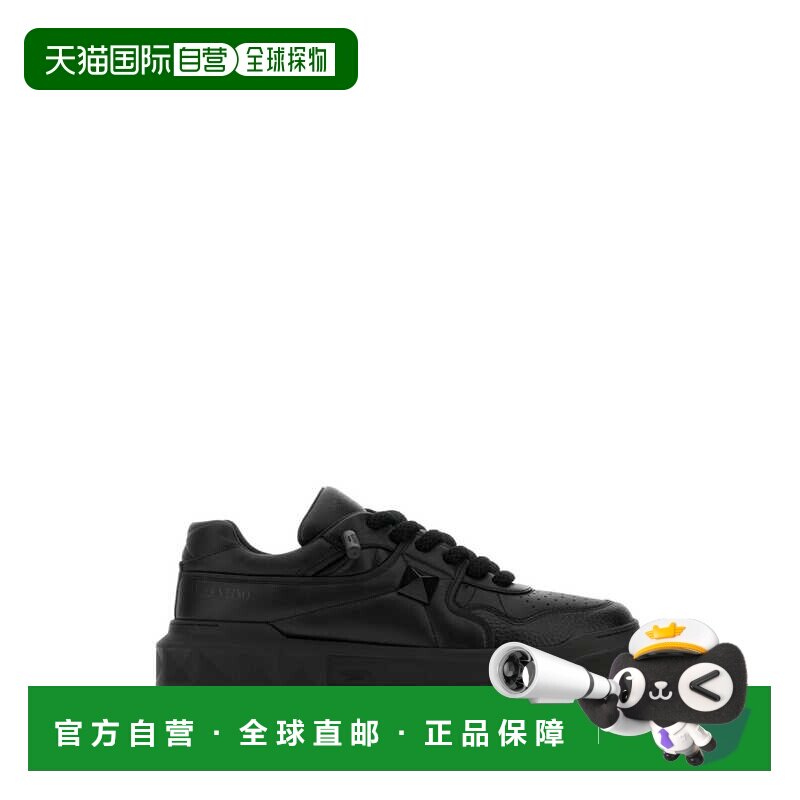 valentino 华伦天奴 男士 One XL 黑色纳巴革铆钉运动鞋 9Y2S0G37