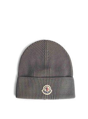 MONCLER 男士帽子 0913B00022M136793D SS2026 灰色针织帽