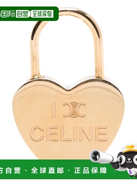 1h可退 潮奢 Celine 思琳 女士 I LOVE CELINE 金色铜制挂锁项链/