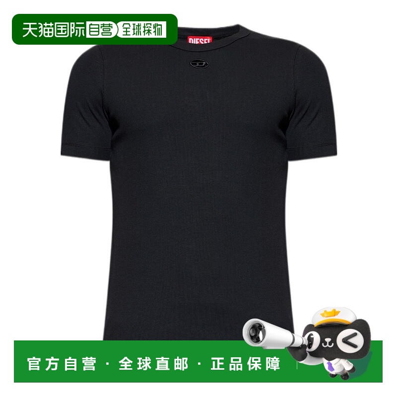 1h可退 DIESEL 男士T恤 A200450EJAI9XX SS2026 黑色 圆领T恤