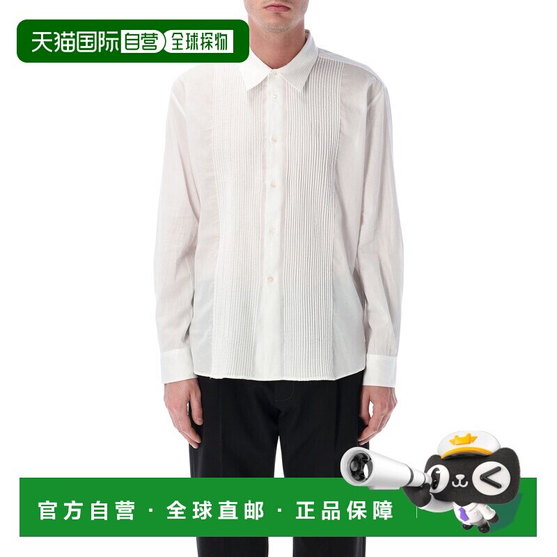 潮奢 Our Legacy 男士 Promise 米白色褶纹棉质衬衫 M2262PIWHITE